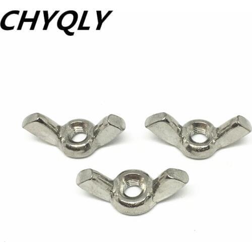 20pcs M4 M5 M6 M8 M10 M12 Metric Thread 201 Stainless Steel Wing Nuts Butterfly Nuts