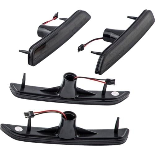 2010-14 Fits For Ford Mustang Front & Rear Side Marker Lights Smoked Lens A/R LED Kit AR3Z-15A201-A / B