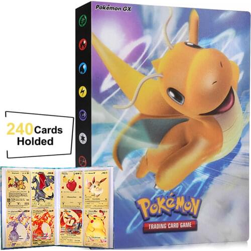 240pcs Album Pokemon Cards Binder Book Livre Pokémon Playing Game Trainer Map Holder VMAX Collection Folder Children Toys Gift