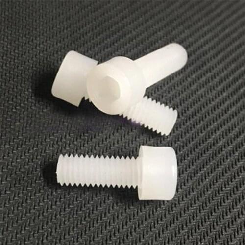 30Pcs M3 PVDF Round Cylinder head Resistant strong acid base Allen inner hexagon preservative plastic hex Screw bolt 10mm-16mm