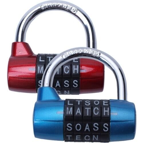 5 Letter Zinc Alloy Combination Padlock Code Password Lock Door Cabinet Drawer Bike Motorcycle Student Locker Locks(Red)
