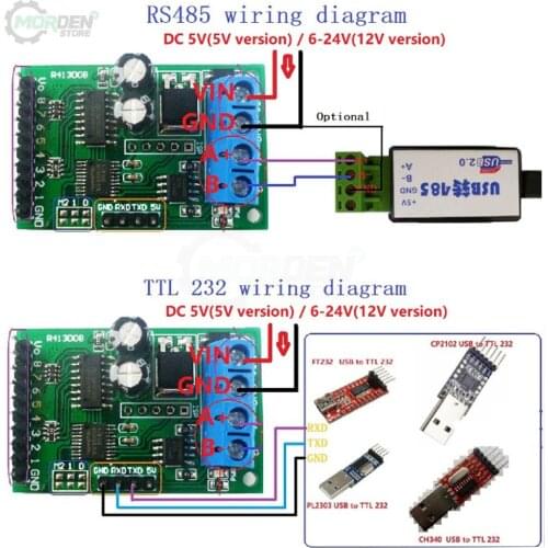 8CH DC 6-24V /5V RS485 RS232 Relays (TTL) Modbus RTU Control Module UART for Relay Switch Board Power Supply