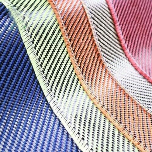 Aramid Carbon Fiber Blended Fabric Cloth Red/Yellow/Blue/Green/Purple/Grey Black