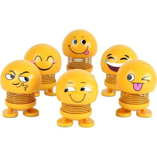 Car accessories, smiling face home furnishings, cartoon spring, shaking head doll