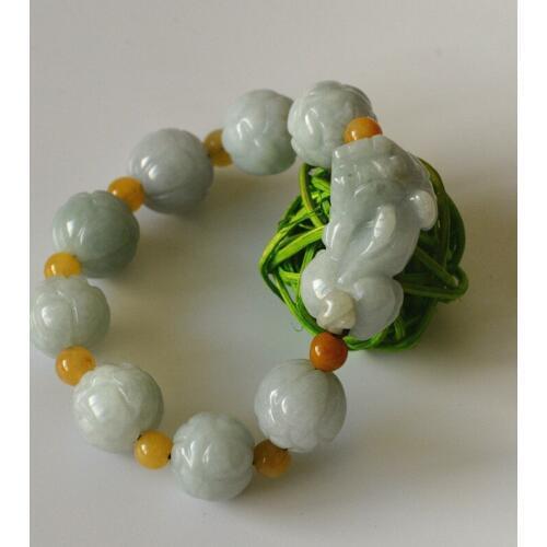 Natural Bracelet Carved Lotus PIXIU Bead Bracelet Single Lap Hand String Bangles Gift For Woman 's fashion