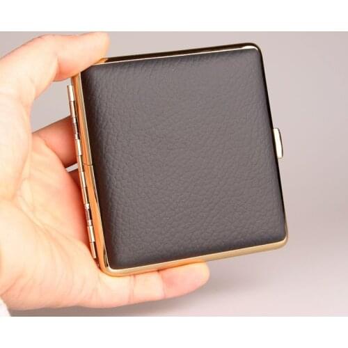 Original First Layer Cowhide Leather High-end Boutique Cigarette Case with 20 Pieces Smoking Accessories Ms. Beautiful Gift
