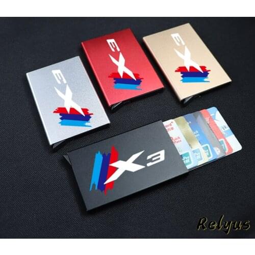 Anti-theft ID Credit Card Holder Men Women Porte Carte Thin Aluminium Wallets Pocket Case For Bmw X3 F25 E83 G01 Car Accessories