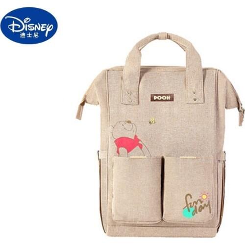 Disney Winnie the Pooh Mickey Diaper Bag Cute Mommy Bag Cartoon Backpack Large Capacity Handbag Multifunctional Outing Backpack