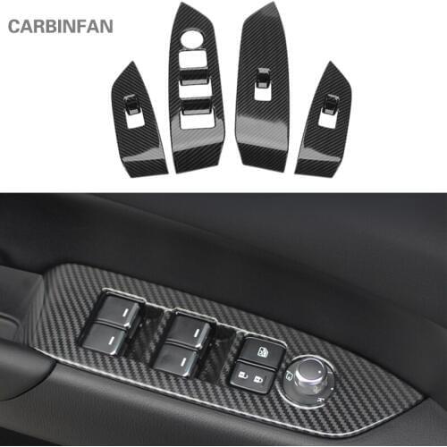 For Mazda CX5 CX-5 2017 2018 Car Interior Trim ABS Carbon Fiber Inside Door Handle Window Switch Cover Trim Sticker C384