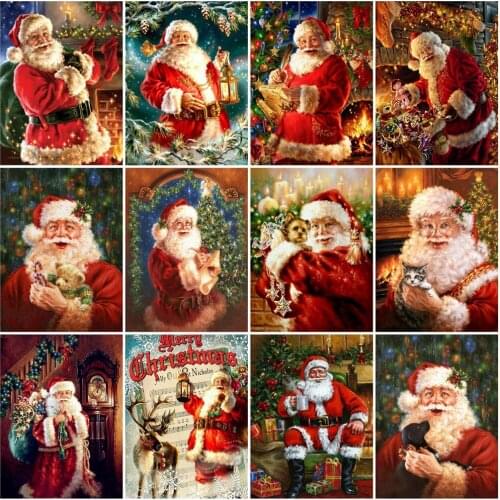 EverShine DIY Diamond Embroidery Cartoon Cross Stitch Kits Diamond Painting Santa Claus Mosaic Picture Of Rhinestone Child Hobby