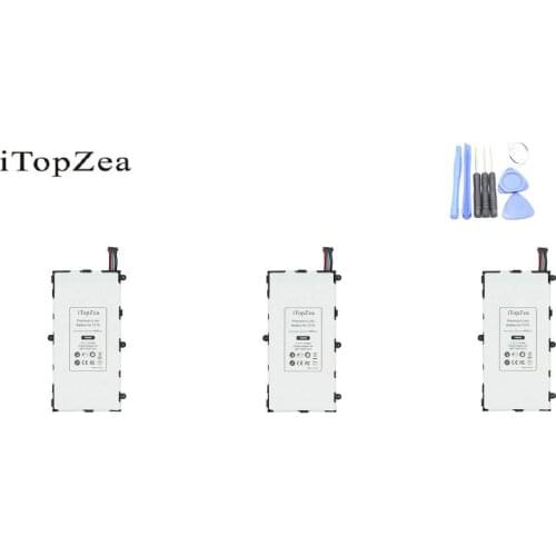 ITopZea 3x 4000mAh T4000E Replacement Battery For Samsung Galaxy Tab Tablet 3 7.0 T210 T211 T215 T217A T2105 T210R P3200+Tools