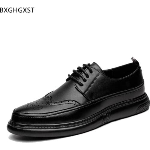 Brown leather casual shoes Designer oxford shoes for men 2021 black Brogue Shoes men chaussure homme zapatos de hombre sapato