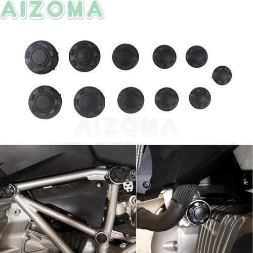 11pcs Motorcycle Black Frame Cap Hole Cover Caps Plug Guards For BMW R nineT R9T 2014-2015 2016 2017 2018 2019