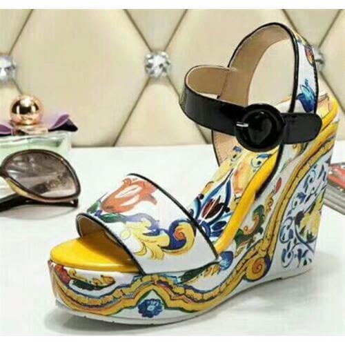 Summer Wedge Platform Woman Sandals Shoes Buckle Ankle Strap Printed Sexy Female Party Casual Pumps Sandalias Mujer Summer