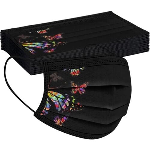 20Pcs Christmas 2021 Disposable Ski Fasemask Adult Fashion Print Breathable Mascarillas Navidad Non-Woven 3 Layer Masque Bandana