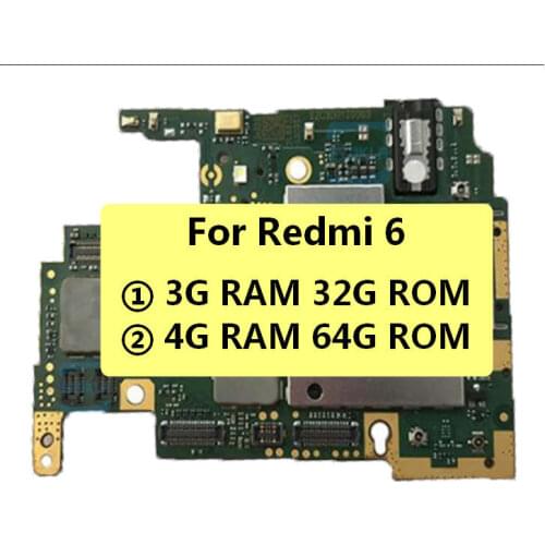 1pcs For Redmi6 Redmi 6 Hongmi 6 Motherboard Mainboard Logic Board Used Original Works Well