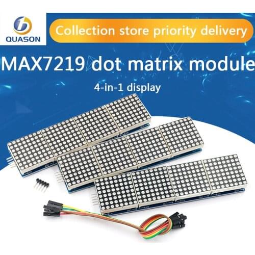 MAX7219 Dot Matrix Module For Arduino Microcontroller 4 In One Display with 5P Line