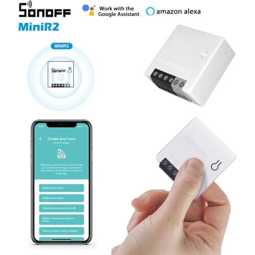 30pcs SONOFF MINIR2 Wifi DIY Mini Switch Two Way Wiring Smart Home Automation Module Compatible with eWelink Alexa Google Home