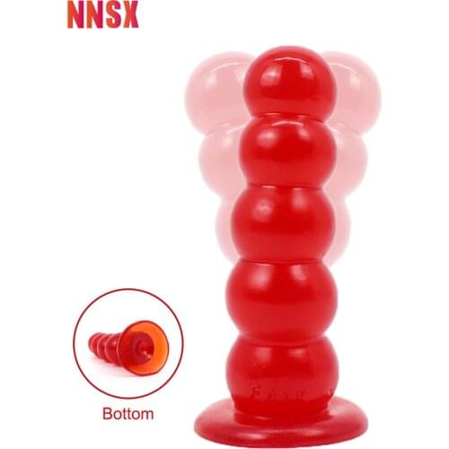 NNSX Wine Red Transparent Big Ice-sugar Gourd Anal plug Anal Plug Packed Soft Massager Transparent Sex Toys for Men Women Gay