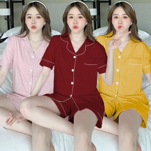 2021 New Summer Short Sleeve 100% Cotton Pajama Sets for Women Korean Shorts Sleepwear Suit Pyjama Homewear Pijama Mujer Clothes
