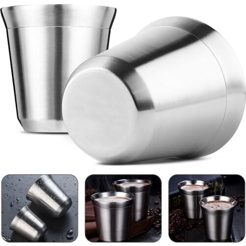 New Stainless Steel Metal Beer Cup Wine Cups Coffee Tumbler Tea Milk Mugs Home 80ml/160ml