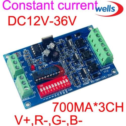 Wholesale DMX 3CH RGB Controller, High-power Constant Current 700ma ,DMX512 decoder For led lamp RGB