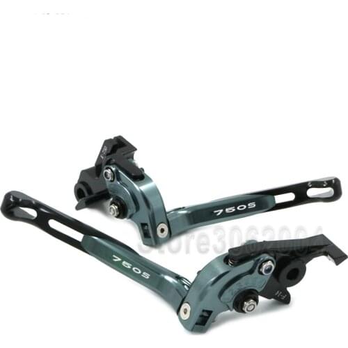 Motorcycle Adjustable Folding Extendable Brake Clutch Lever For kawasaki Z750S Z750 2005 With logo Green red (only fit 2005)