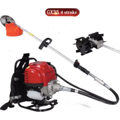 Gx35 Backpack 4-stroke 2 in 1 Brush cutter Weeder Cutter hedge trimmer outdoor lawn mower cultivator tiller