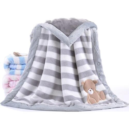 Siyubebe Baby Blanket Infant Bebe Thicken Flannel Swaddle Envelope Stroller Cartoon Blanket Newborn Baby Bedding Blankets 75*100