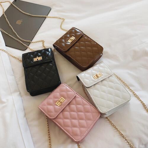 2020 New Shoulder Bags Women Summer Female Chain Small Bags Casual Diamonds Lattice Saddle Bags Quality Messager Bags