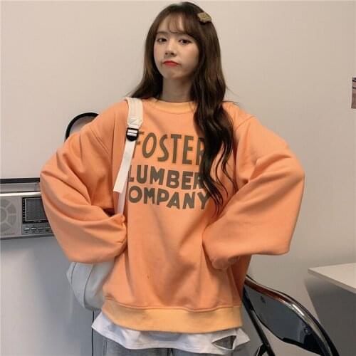 Fake Two Pieces Sweatshirt Womens Spring And Autumn 2021 Loose Korean Lazy Thin Style Top