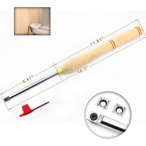 Wood Turning Lathe Rougher Hand Tool Matched with 2pcs 14mm*14mm*2.0mm Square Straight Carbide Cutter Inserts