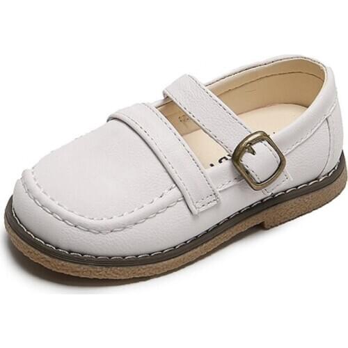 Buckle Princess Shoes For Girl Anti-Slip Sneakers Baby Girl Dancing Shoes Toddlers Kids Leather Flats