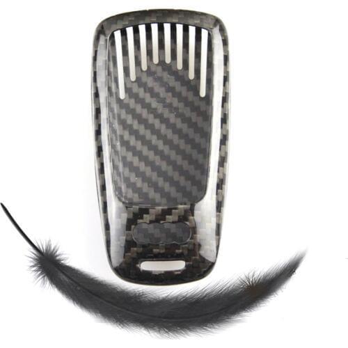Carbon Fiber For Audi A4 A5 S4 S5 B9 8W Q7 4M Q5 TT TTS RS 8S Coupe Roadste Accessories Key Case Fob Holder Shell Decoration
