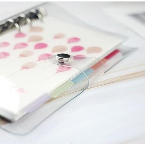 1pcs Exquisite Transparent Folder Apply to A5/A6/A7 Notebook Loose Ring Binder Planner Agenda School Office Stationery Supplies