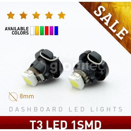 1pc T3 1 SMD 1210 3528 LED 1SMD B8.5D Car Interior Dashboard Light Bulbs LED Auto LED Car Lights White red blue Green GLOWTEC