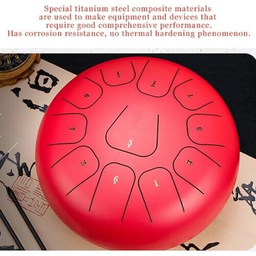 10 Inch Steel Tongue Drum Set Ethereal Rhythm Drum 8 notes Tone F Percussion Instruments Hand Pan Drum with Bag Sticks TD03
