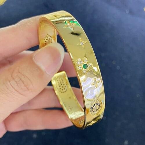 3Pcs Zircon cuff bangles jewelry simple Metal bangle fashion jewelry for women Fashion women jewelry 7326