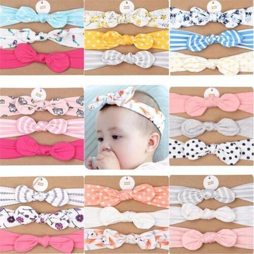 3 Pcs/Set New Style Baby Girls Cute Headband Set Infant Bowknot Lovely Headwear Gift Children Kids Princess Band Hair Accessory