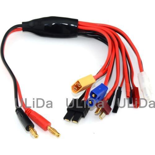 8 in1 Multi-Fuction lipo battery Charging Cable JST T-DEAN XT60 EC3 plugs Futaba TAMIYA for IMAX B6 Balance Charger