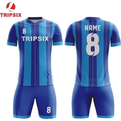 Free Shipping Football Uniform Thai Quality 100% Polyester Sublimation Football Soccer Shirt