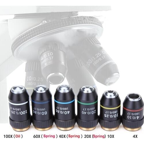 4X 10X 20X 40X 60X 100X 195 Biomicroscope System Bio-Microscope Biological Microscope Lab Laboratory Achromatic Objective Lens