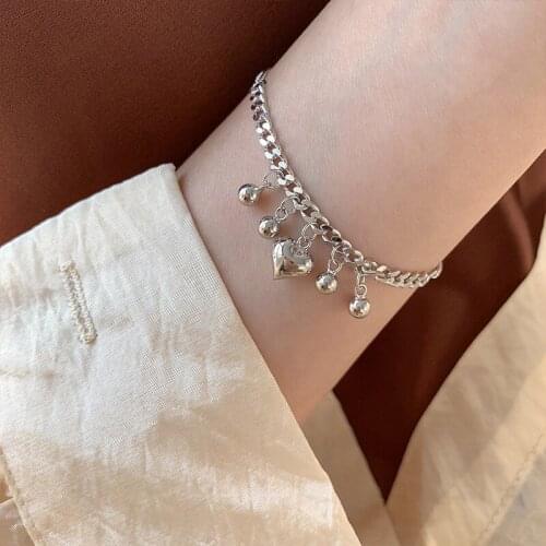 Round Bead Heart Bracelet For Women New Trendy Simple Cute Korean Fashion Hot Sale Female Valentines Day Gift Jewelry BOYULIGE