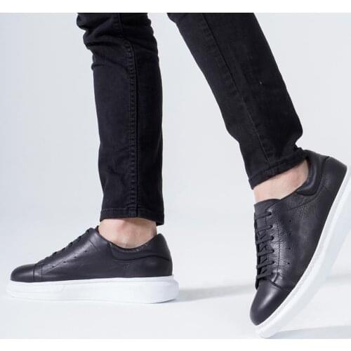 Callizio Mens Genuine Leather Sneakers Vulcanize Casual Breathable Designer Luxury Running Custom Original Handmade White Black Shoes for Men 2021 Male Footwear Chunky Fashion 35 48 EU Large Small Size Free Shipping