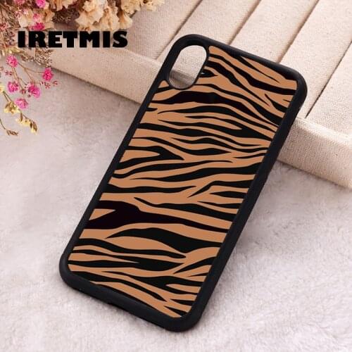 Iretmis 5 5S SE 2020 Phone Cover Case for iPhone 6 6S 7 8 Plus X Xs XR 11 12 Mini Pro Max Rubber Silicone Brown Zebra