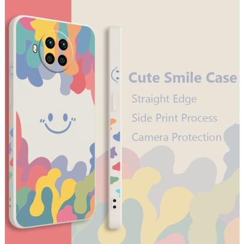 For Xiaomi Mi 10T Lite 5G Case Cute Rainbow Smile Pattern Soft Shell Straight Cover For Xiaomi Redmi Note 9T 5G Phone Case