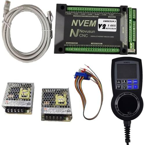 CNC Mach3 NVEM + NVMPG Mach3 Handwheel with USART port instead of general port6 Axis MPG For DIY CNC Router + 35/50W power