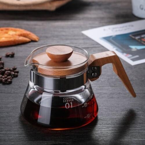 360ml/600ml Glass Coffee Pot V60 Tea Pots Coffee Server Tools Tea Pot Heat-resistant Glass Can Be Directly Open Flame Heating