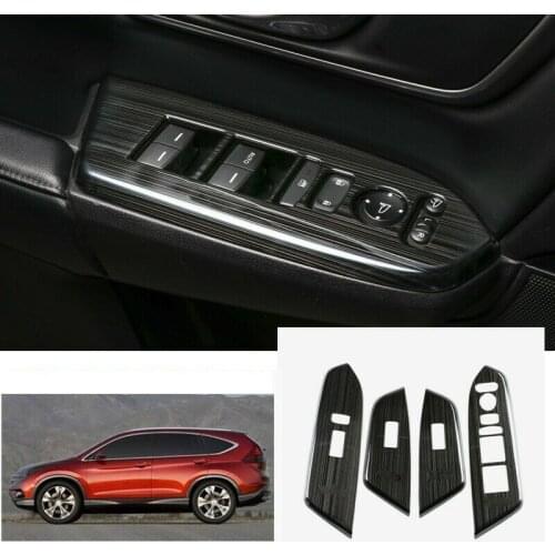 For Honda CRV 2017-2020 GL Black brushed Window lift panel switch cover trim Car modification Auto parts