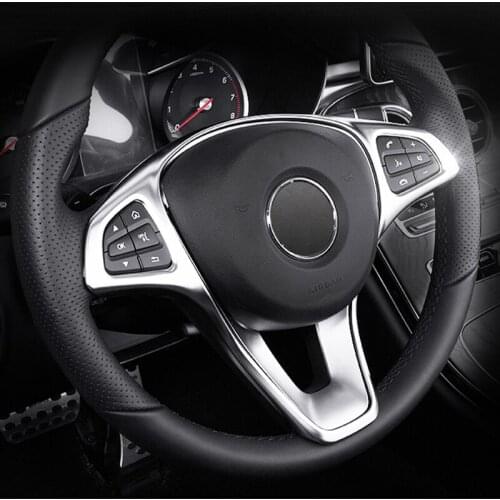 For Mercedes Benz W205 W213 GLA GLC E C Class ABS sticker steering wheel button trim decorative frame sticker accessories